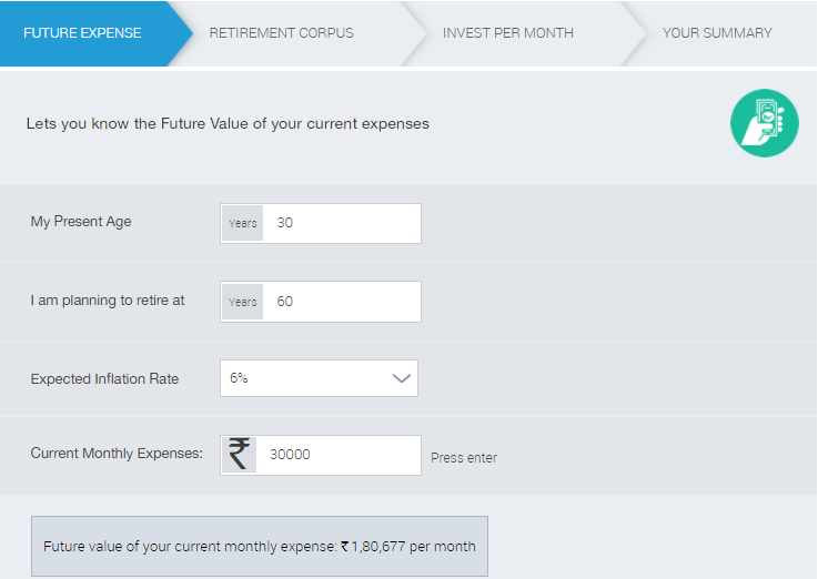 Retirement Planning in Hindi Calculator